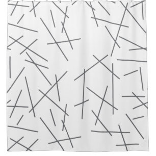 Modern, simple, messy, trendy graphic line pattern shower curtain