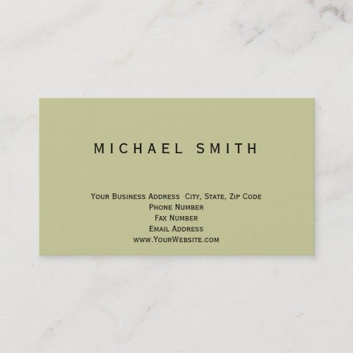 Modern Simple Minimal Beige Color Business Card