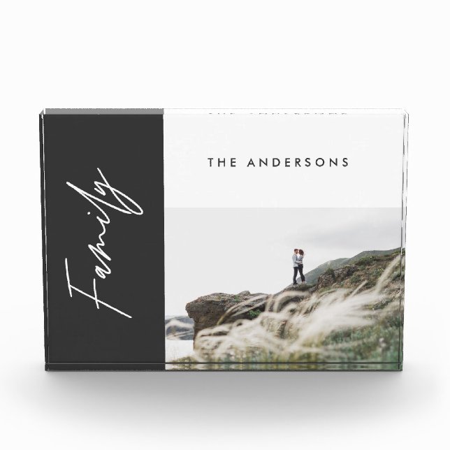 modern simple minimal black photo family gift (Front)