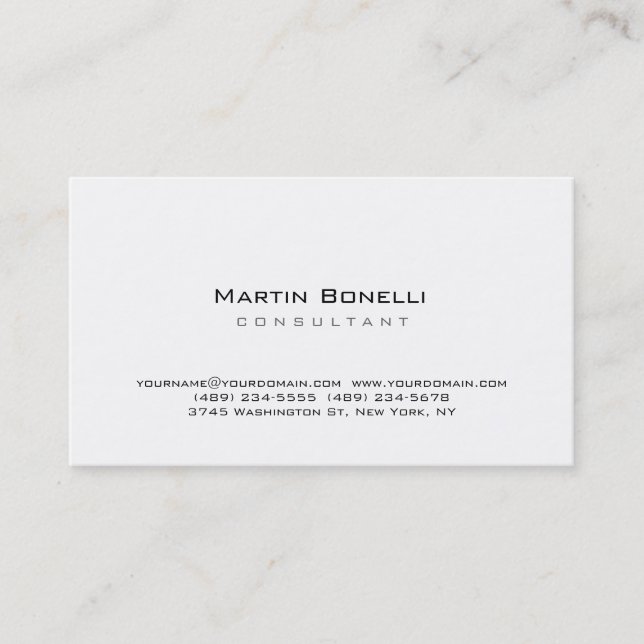 Modern Simple Minimal Consultant Business Card (Front)