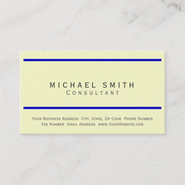 Modern Simple Minimal Consultant Business Card (Front)