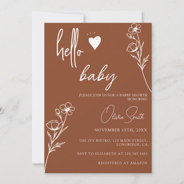 Modern Simple Minimal Gender Neutral Baby Shower Invitation (Front)