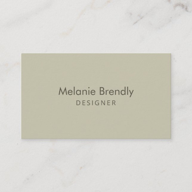 Modern Simple Minimal Green Business Card (Front)