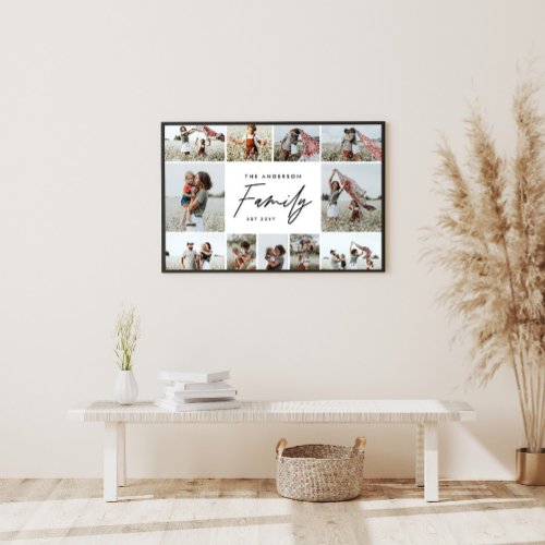 modern simple minimal multi photo family gift poster