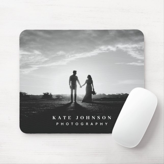 Modern Simple Minimal Photo Photographer Business Mouse Pad (With Mouse)