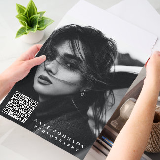 Modern Simple Minimal Photo QR Code Social Media Envelope Mailers