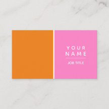 Modern Simple Minimal Pink and Orange Color Block