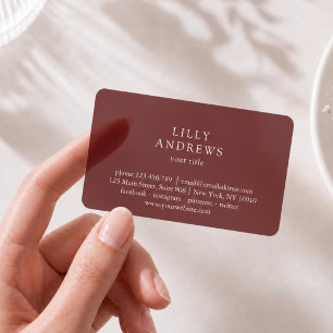 Modern Simple Minimal Red Transparent Clear Business Cards