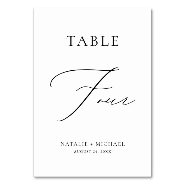  Modern Simple Minimal Table Four Luxury Wedding Number (Front)