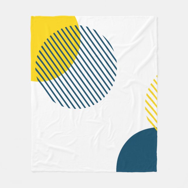 Modern, simple, minimal, trendy urban abstract art fleece blanket (Front)