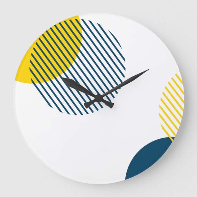 Modern, simple, minimal, trendy urban abstract art large clock (Front)