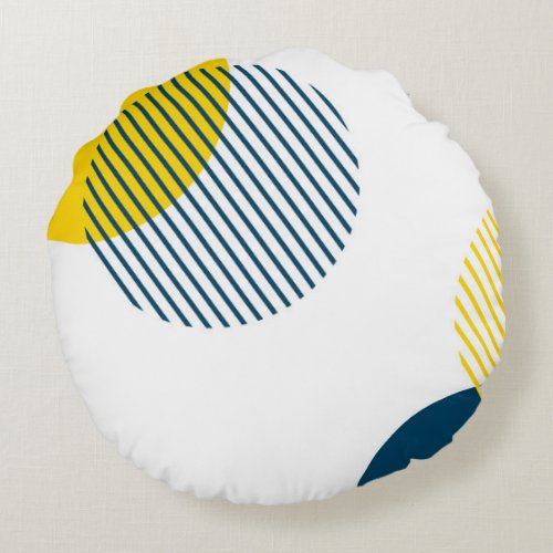 Modern simple minimal trendy urban abstract art round pillow
