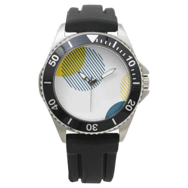 Modern, simple, minimal, trendy urban abstract art watch (Front)