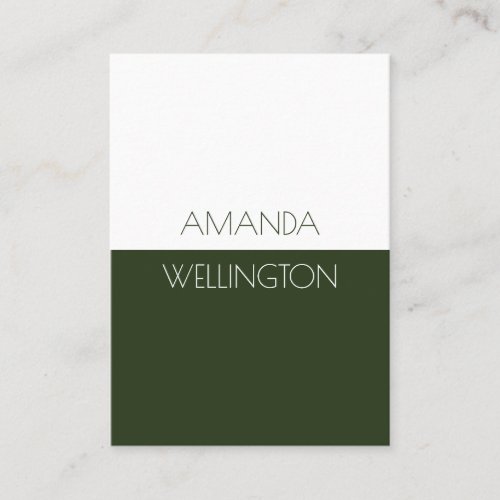 Modern Simple Minimal Typography Color Block Green Business Card