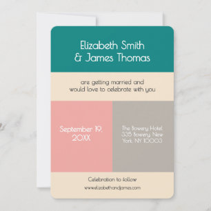 Modern Simple Minimal Urban Contemporary Wedding Invitation