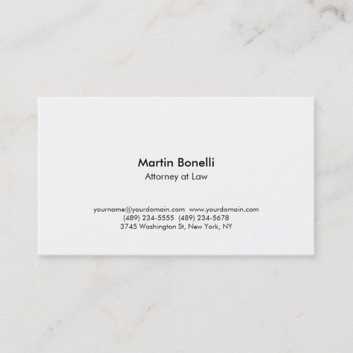 Modern Simple Minimalist Attorney Business Card