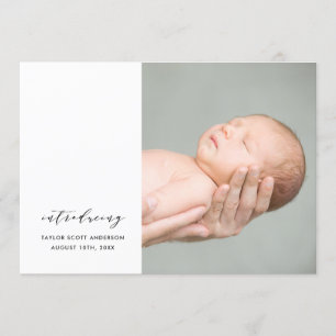 Modern Simple Minimalist Birth Announcement