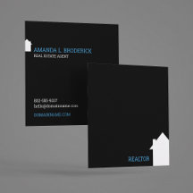 Modern simple minimalist black Real Estate Broker