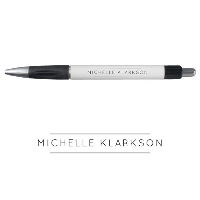 Modern Simple Minimalist Black White Monogram  Pen (Modern Simple Minimalist Black White Monogram Pen)