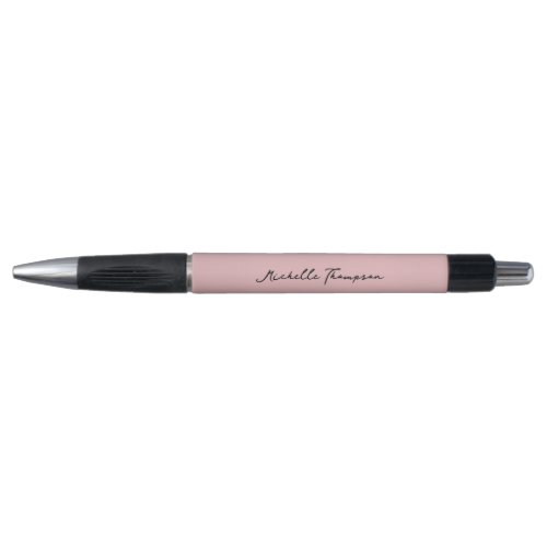 Modern Simple Minimalist Blush Pink Script Name Pen