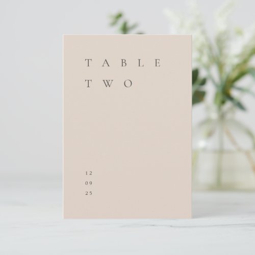 Modern Simple Minimalist Blush Pink Table Number