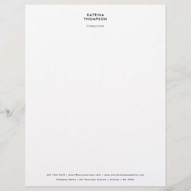 Modern Simple Minimalist Business Corporate Letterhead (Front)