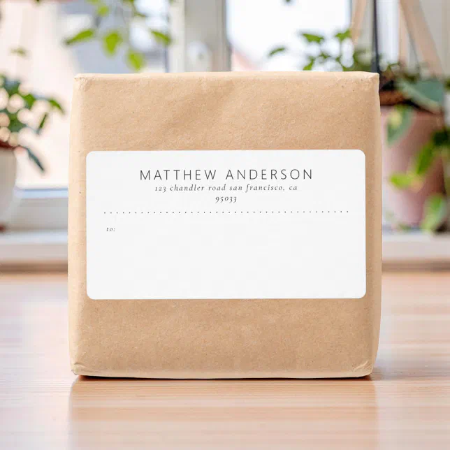 Simple Mail Label Modern Simple Minimalist Business Mailing Shipping Label | Zazzle