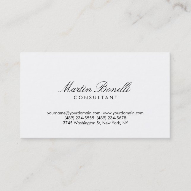 Modern Simple Minimalist Calligraphy Business Card (Front)
