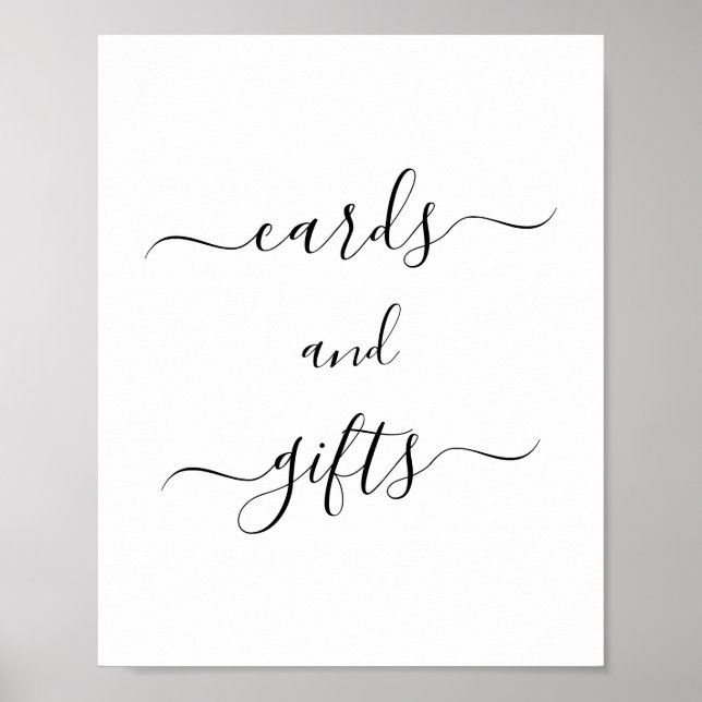 Modern Simple Minimalist Cards and Gifts Wedding Poster (Front)