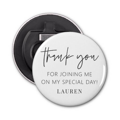 Modern Simple Minimalist Chic Thank You Bottle Opener