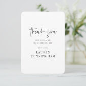 Modern Simple Minimalist Chic Thank You Card (Standing Front)