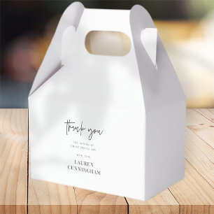 Modern Simple Minimalist Chic Thank You Favor Boxes