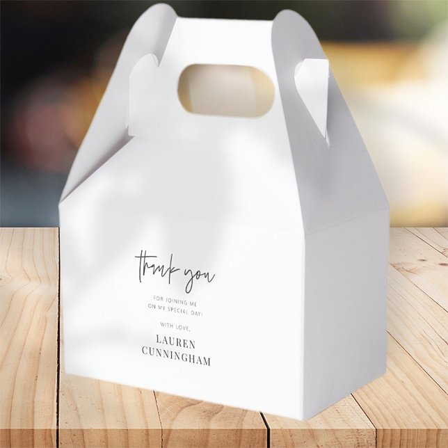 Modern Simple Minimalist Chic Thank You Favor Boxes (Creator Uploaded)