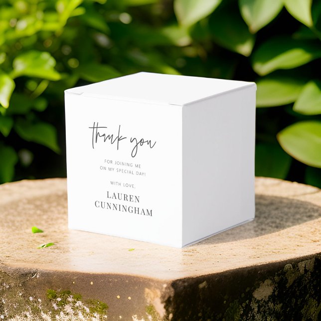 Modern Simple Minimalist Chic Thank You Favor Boxes (Creator Uploaded)