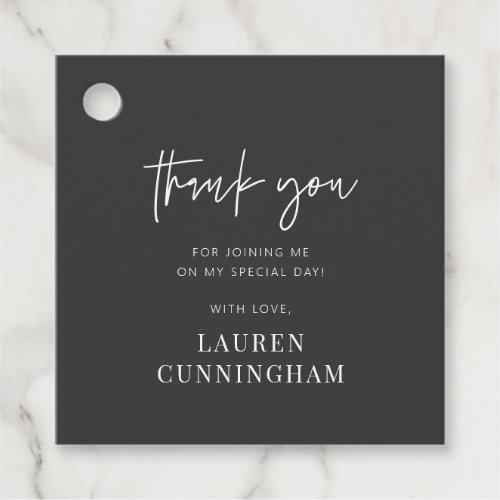 Modern Simple Minimalist Chic Thank You Favor Tags