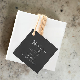 Modern Simple Minimalist Chic Thank You Favor Tags