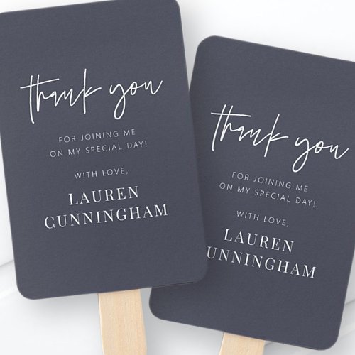 Modern Simple Minimalist Chic Thank You Hand Fan