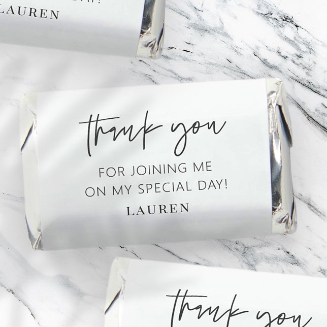 Modern Simple Minimalist Chic Thank You Hershey's Miniatures (Creator Uploaded)