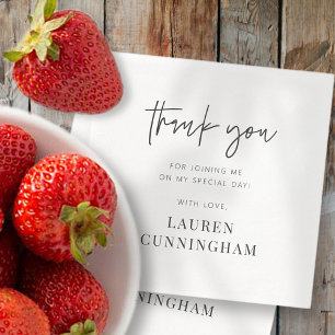 Modern Simple Minimalist Chic Thank You Napkins