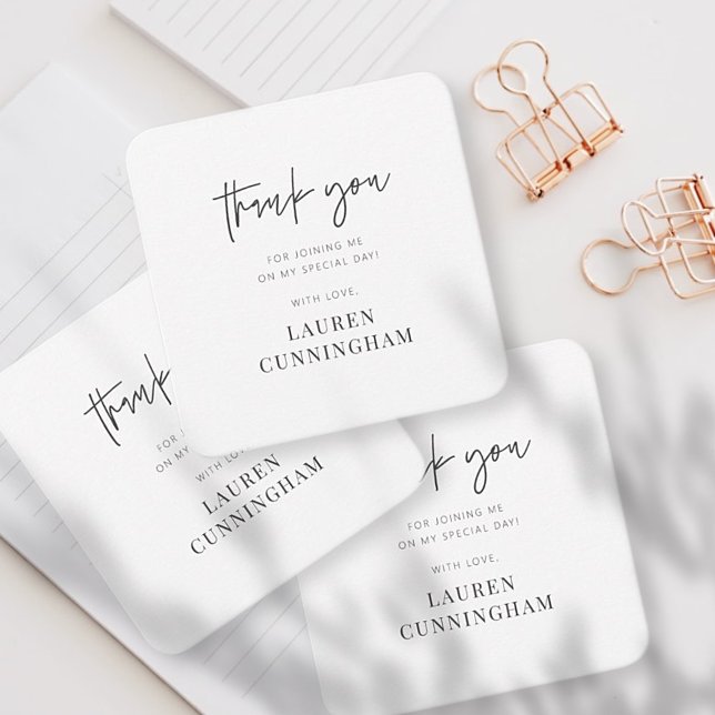 Modern Simple Minimalist Chic Thank You Note Card (Creator Uploaded)