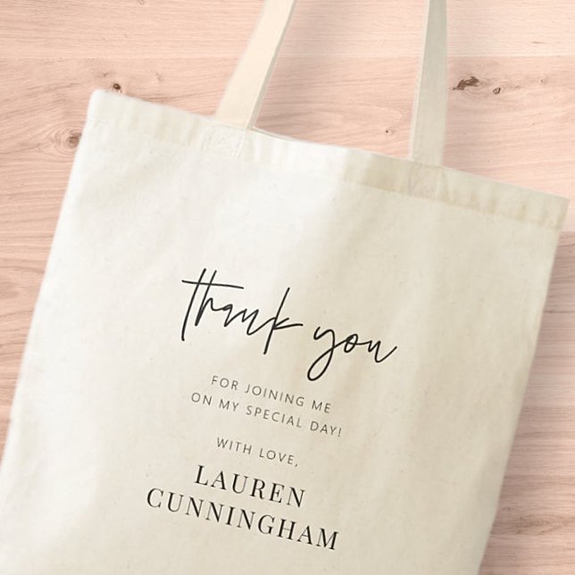 Modern Simple Minimalist Chic Thank You Tote Bag (Creator Uploaded)