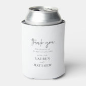 Modern Simple Minimalist Chic Wedding Thank You Can Cooler (Can Front)