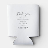 Modern Simple Minimalist Chic Wedding Thank You Can Cooler (Back)