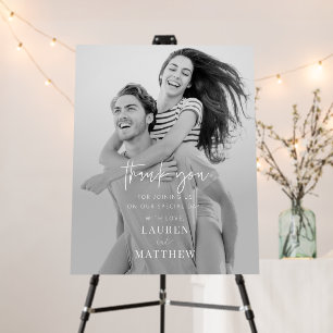 Modern Simple Minimalist Chic Wedding Thank You Foam Board