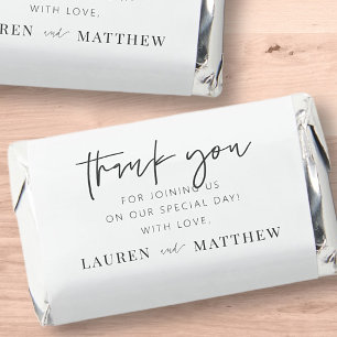 Modern Simple Minimalist Chic Wedding Thank You Hershey's Miniatures