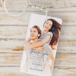 Modern Simple Minimalist Chic Wedding Thank You Keychain