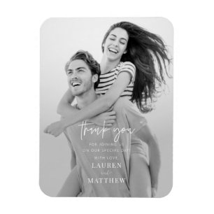 Modern Simple Minimalist Chic Wedding Thank You Magnet