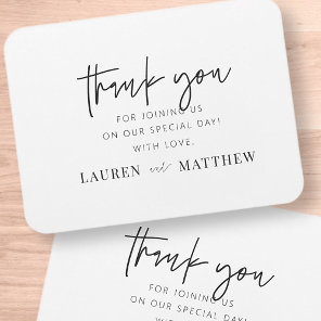 Modern Simple Minimalist Chic Wedding Thank You Magnet