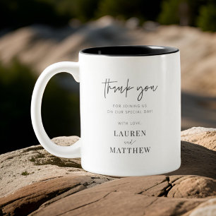 Modern Simple Minimalist Chic Wedding Thank You Two-Tone Coffee Mug