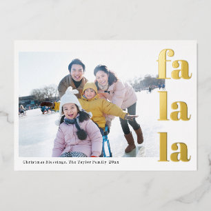 modern simple minimalist Christmas foil photo Holiday Card
